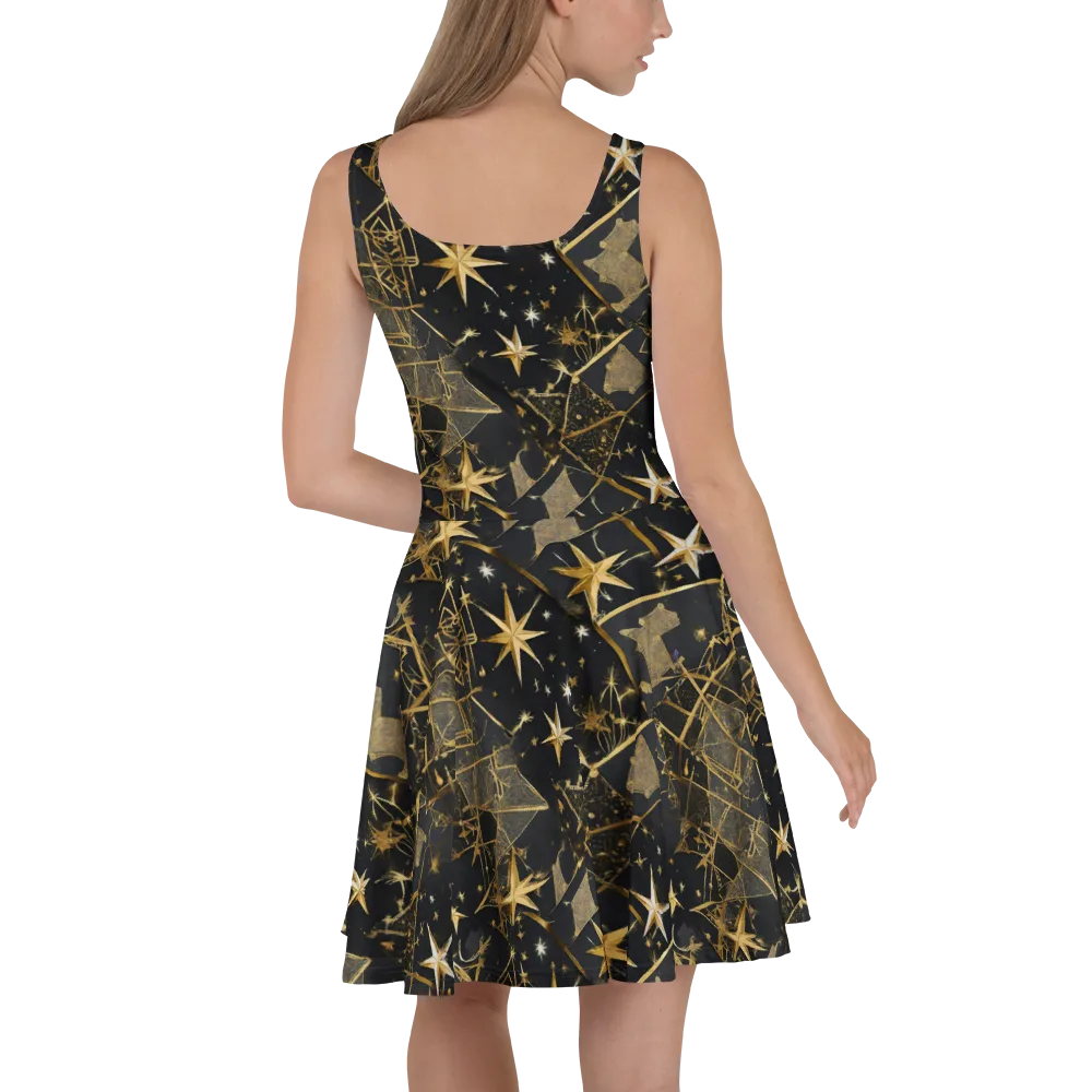 Nocturne Orbit on Skater Dress — Back