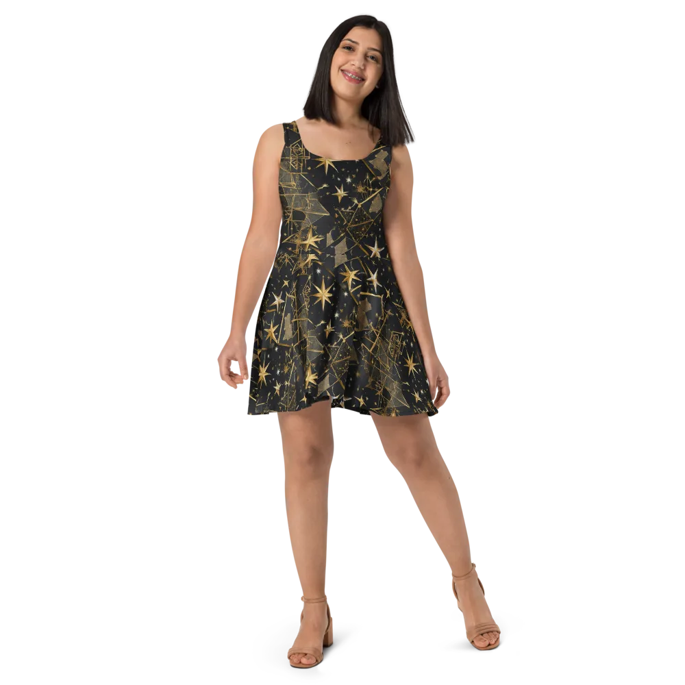 Nocturne Orbit on Skater Dress — Front