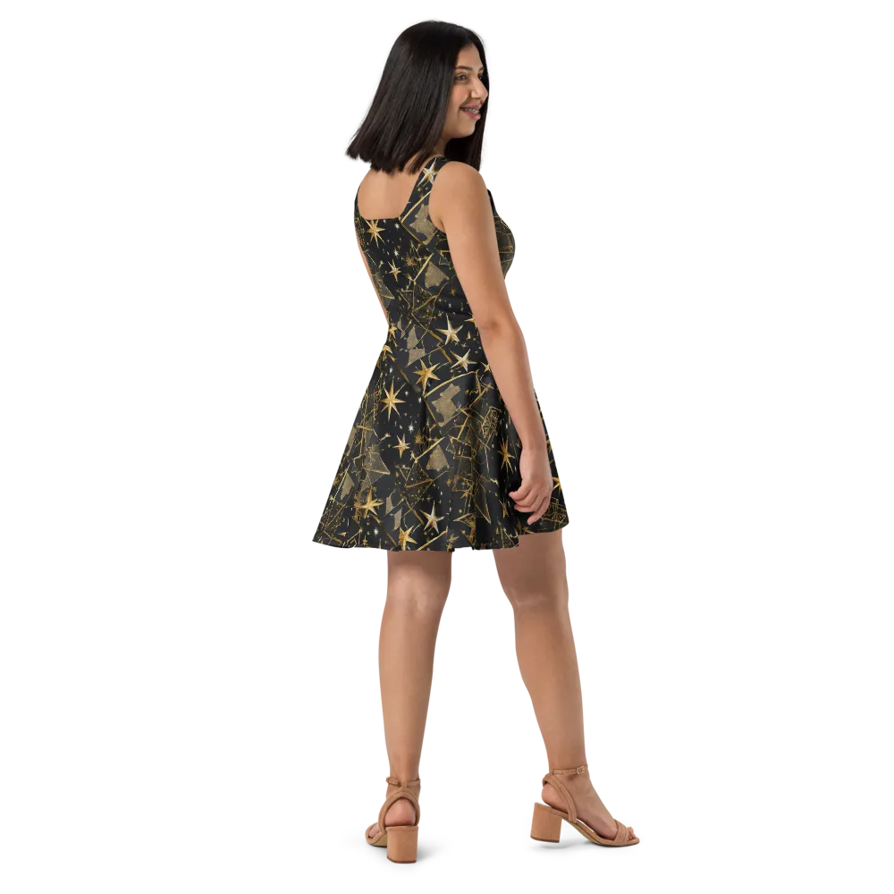 Nocturne Orbit on Skater Dress — Right