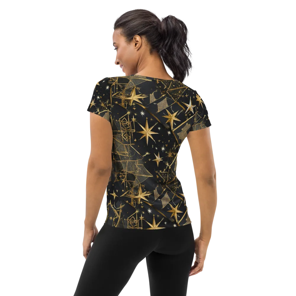 Nocturne Orbit on Women's Athletic T-Shirt — Back