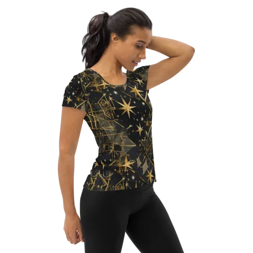 Nocturne Orbit on a Women's Athletic T-Shirt