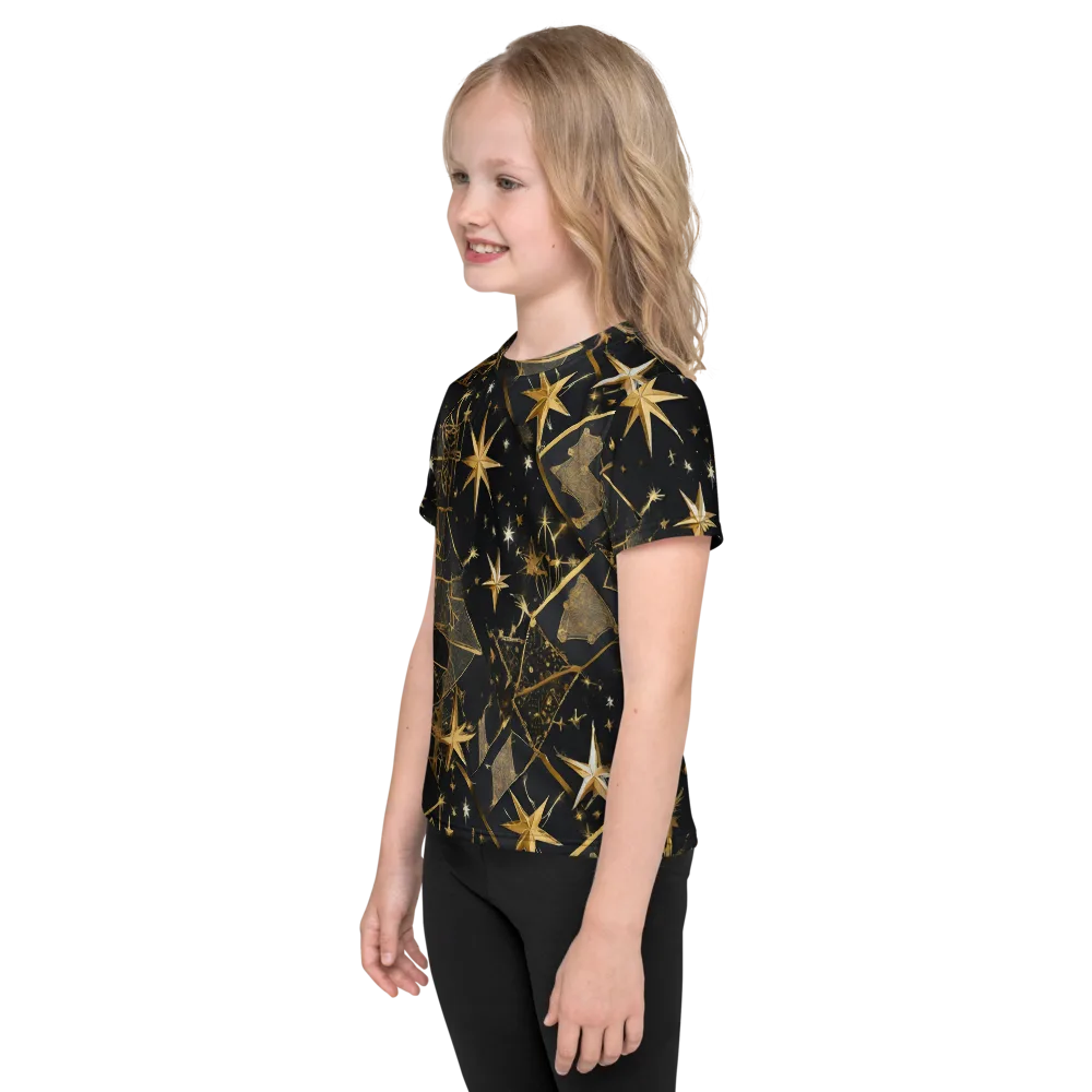 Nocturne Orbit on Kids Crew Neck T-Shirt — Left