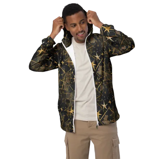 Nocturne Orbit on a Men's Windbreaker