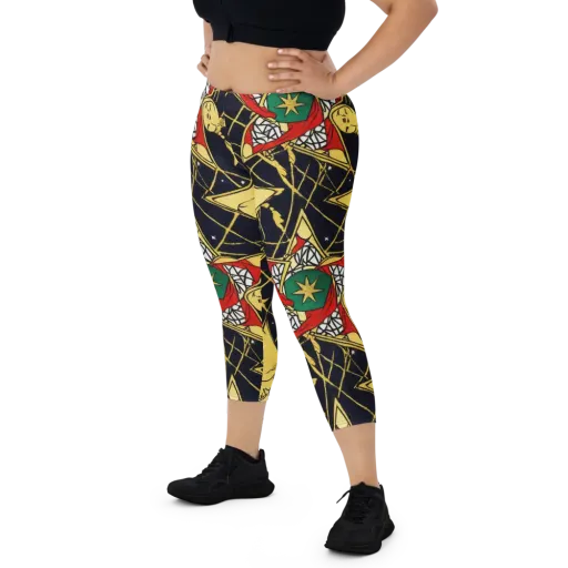 Midnight Starlets on a Capri Leggings