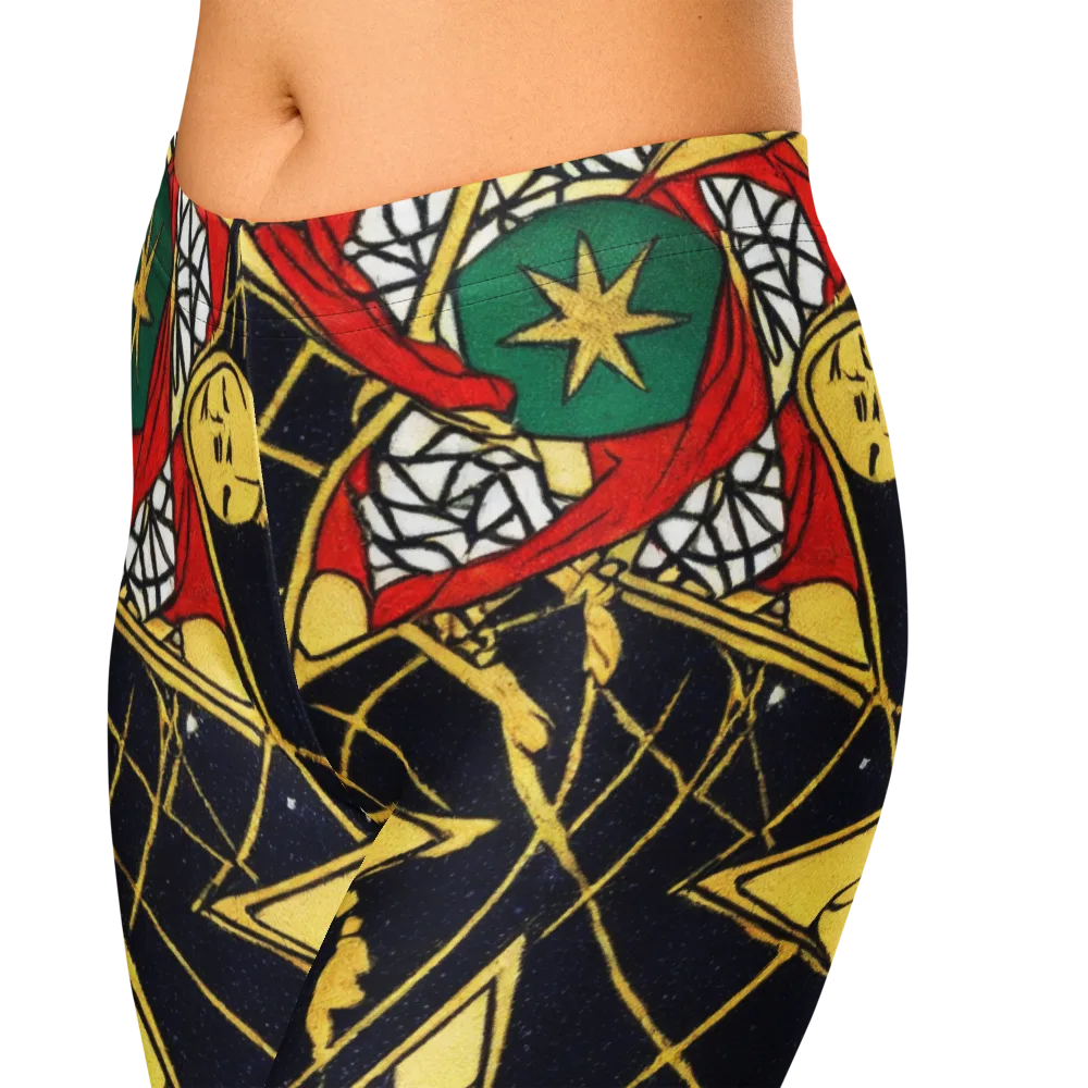 Midnight Starlets on Capri Leggings — Zoomed-in
