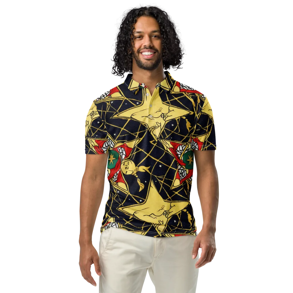Midnight Starlets on Men's Slim Fit Polo Shirt — Front