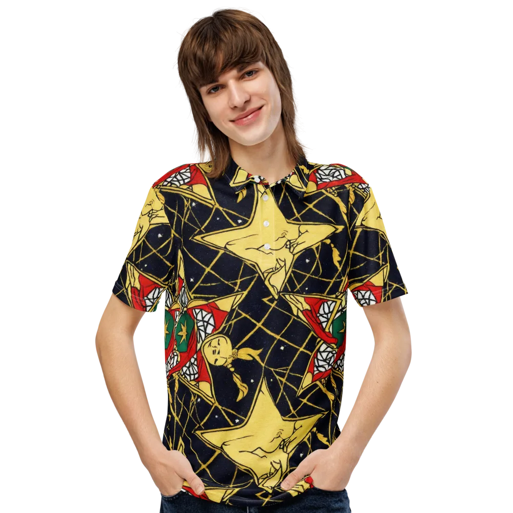 Midnight Starlets on Men's Slim Fit Polo Shirt — Front