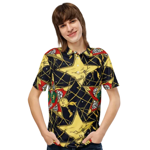 Midnight Starlets on a Men's Slim Fit Polo Shirt