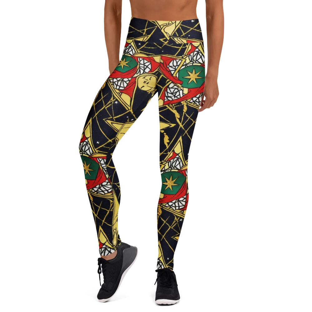 Midnight Starlets on Yoga Leggings — Front