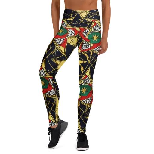 Midnight Starlets on a Yoga Leggings