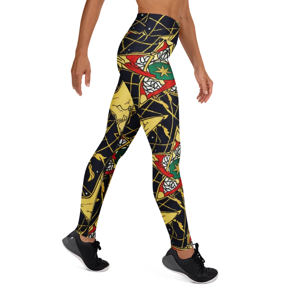 Midnight Starlets on Yoga Leggings — Right