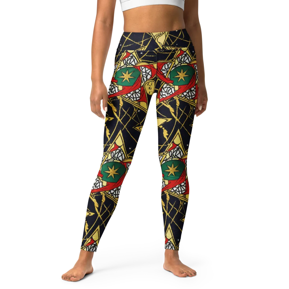 Midnight Starlets on Yoga Leggings — Front