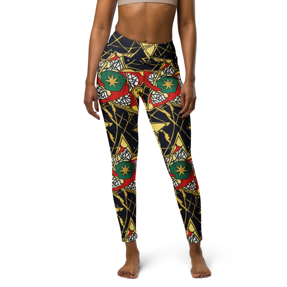 Midnight Starlets on Yoga Leggings — Front