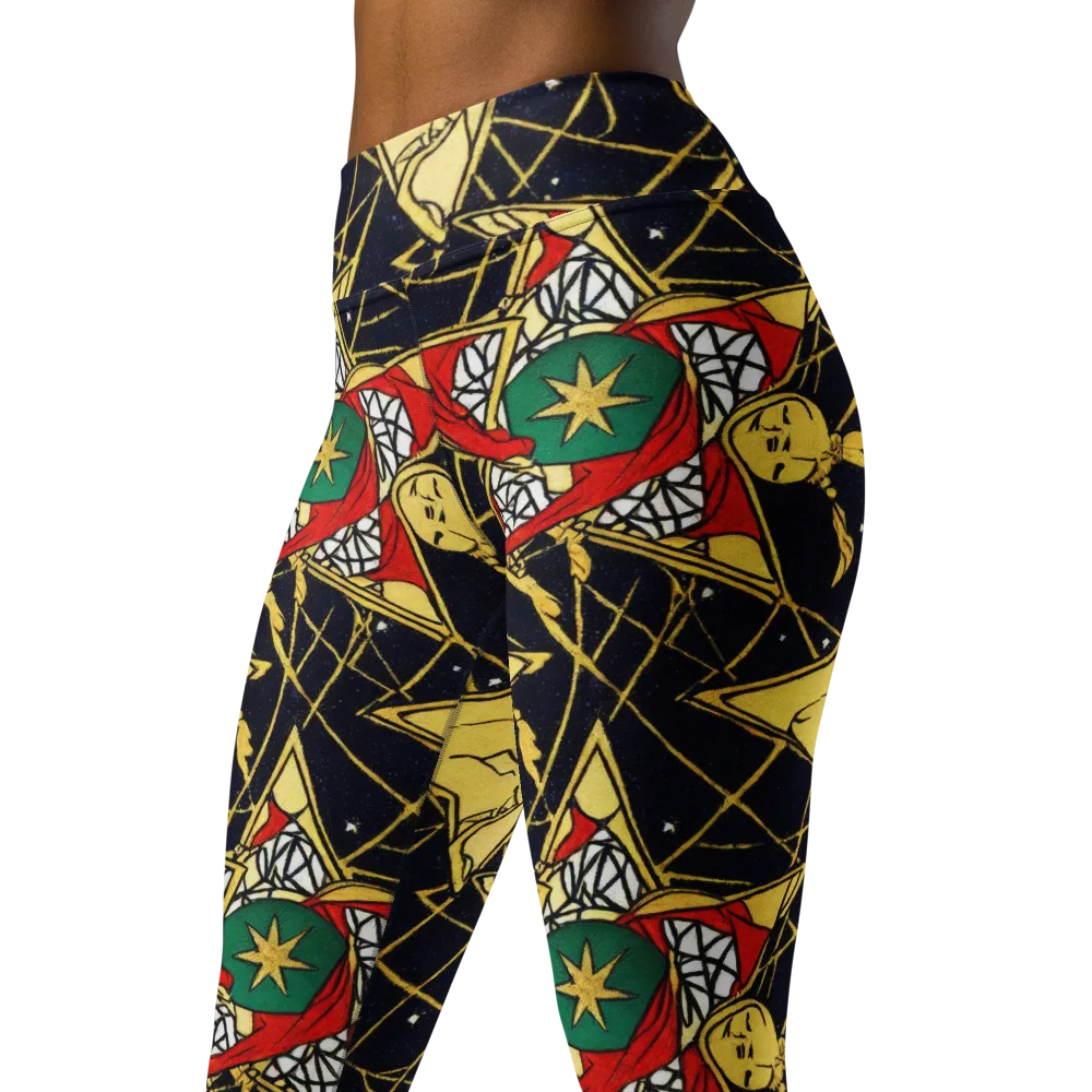 Midnight Starlets on Yoga Leggings — Left Front