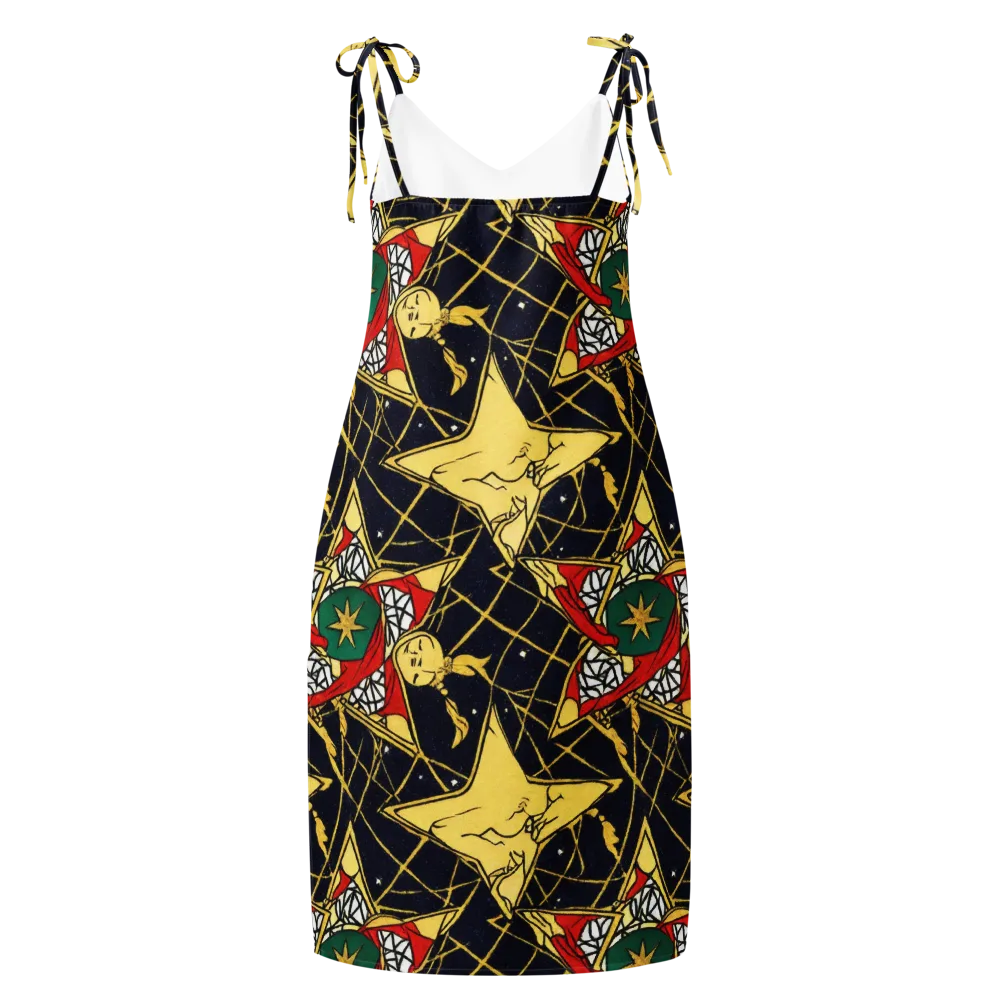 Midnight Starlets on Slip Dress — Back