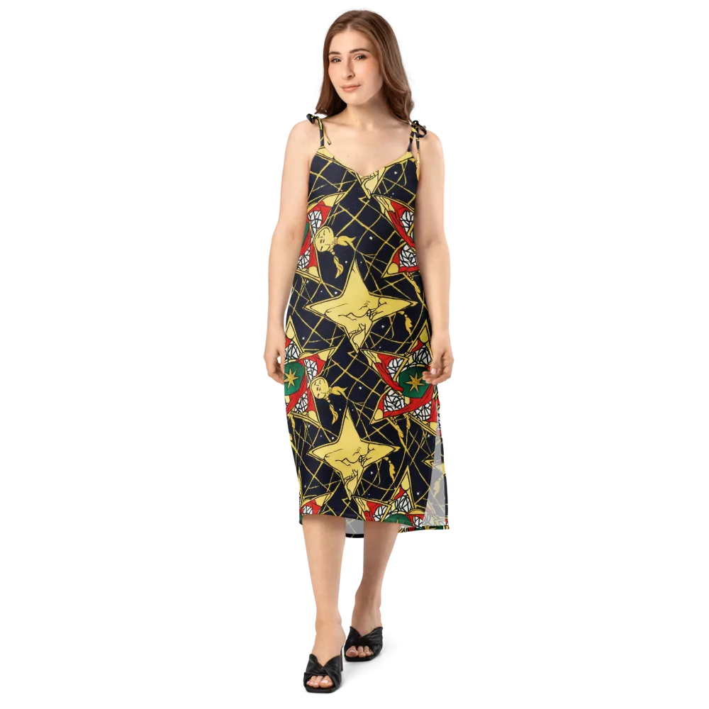 Midnight Starlets on Slip Dress — Front