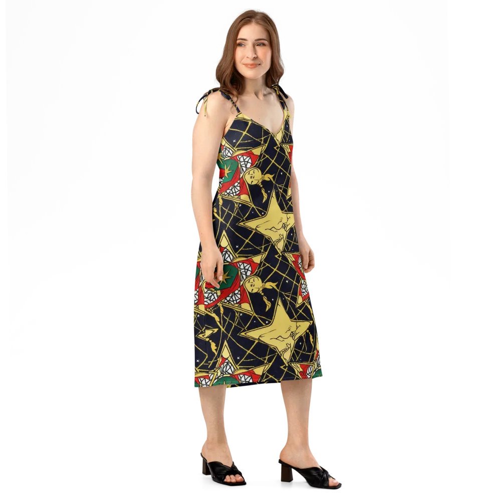 Midnight Starlets on Slip Dress — Right Front
