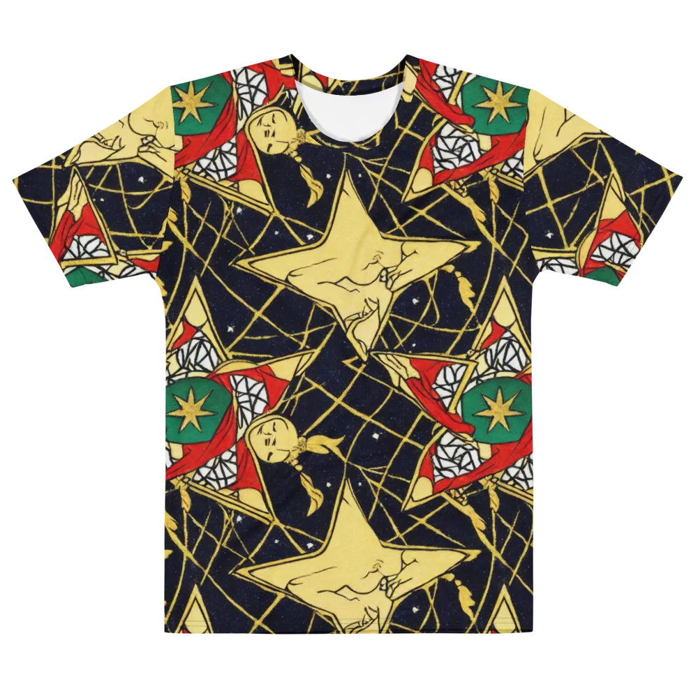 Midnight Starlets on Men's Cotton Crew Neck T-Shirt — Front