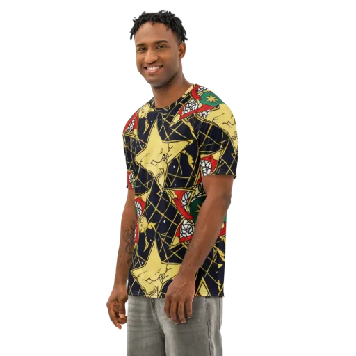 Midnight Starlets on a Men's Cotton Crew Neck T-Shirt