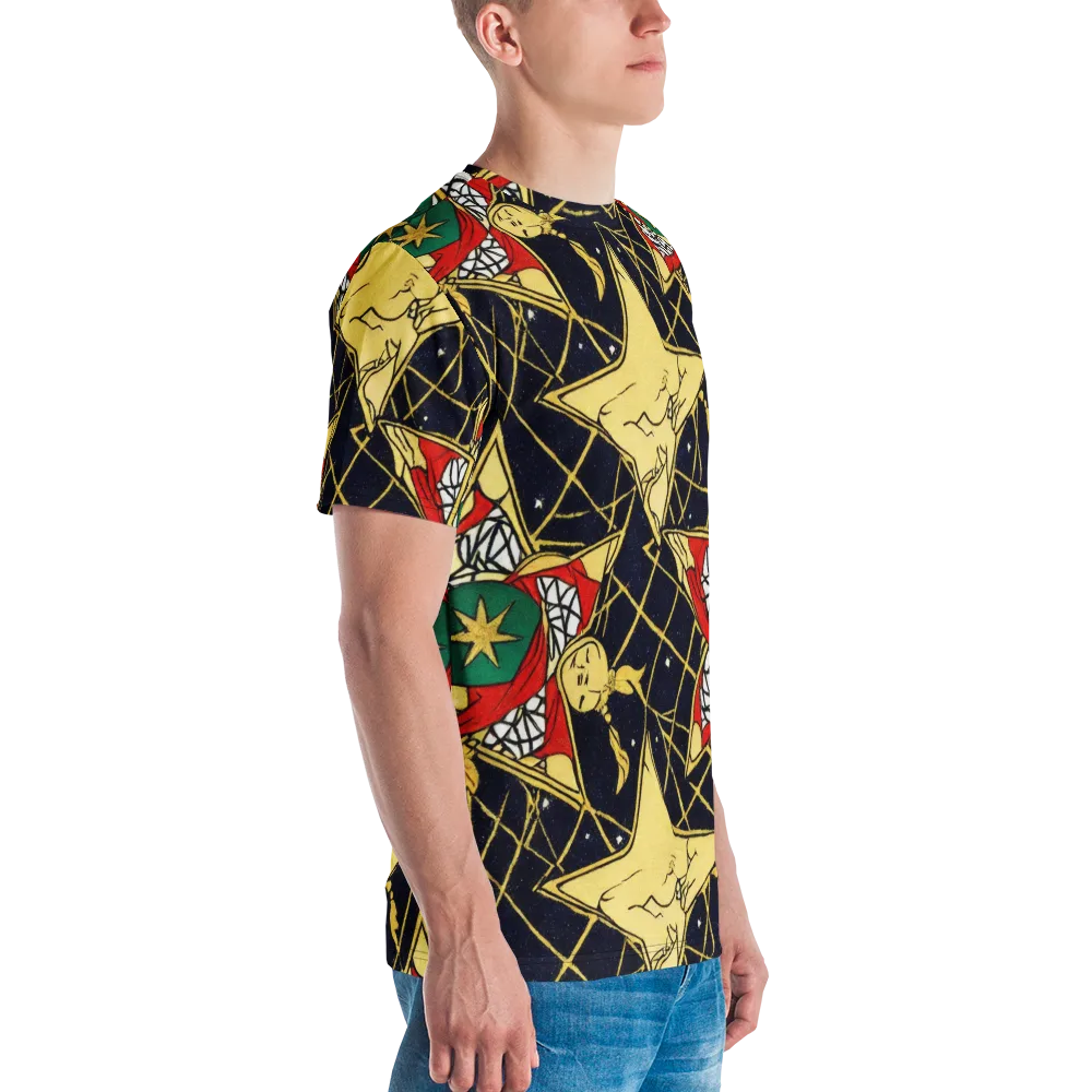 Midnight Starlets on Men's Crew Neck T-Shirt — Right