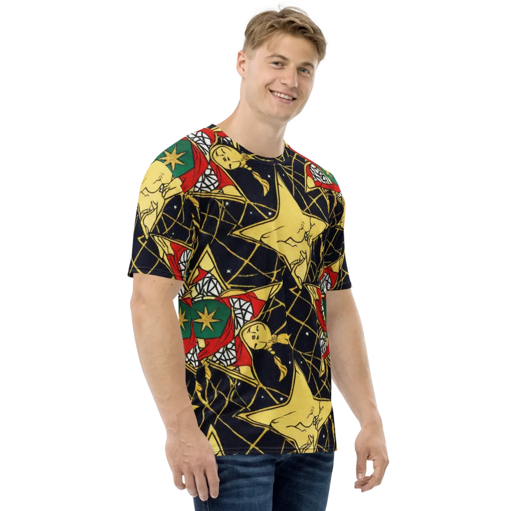 Midnight Starlets on Men's Crew Neck T-Shirt — Right