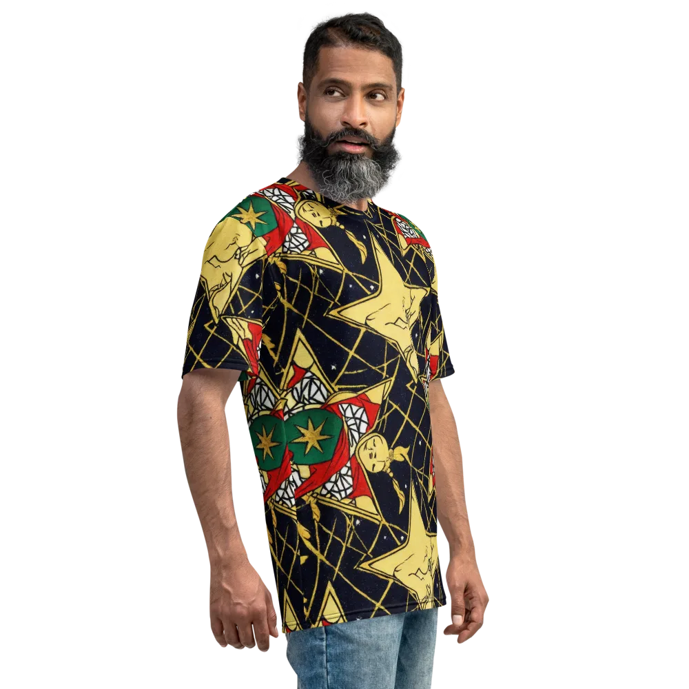 Midnight Starlets on Men's Crew Neck T-Shirt — Right