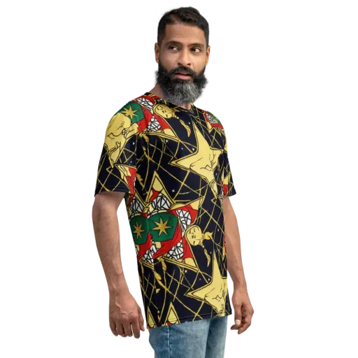 Midnight Starlets on a Men's Crew Neck T-Shirt