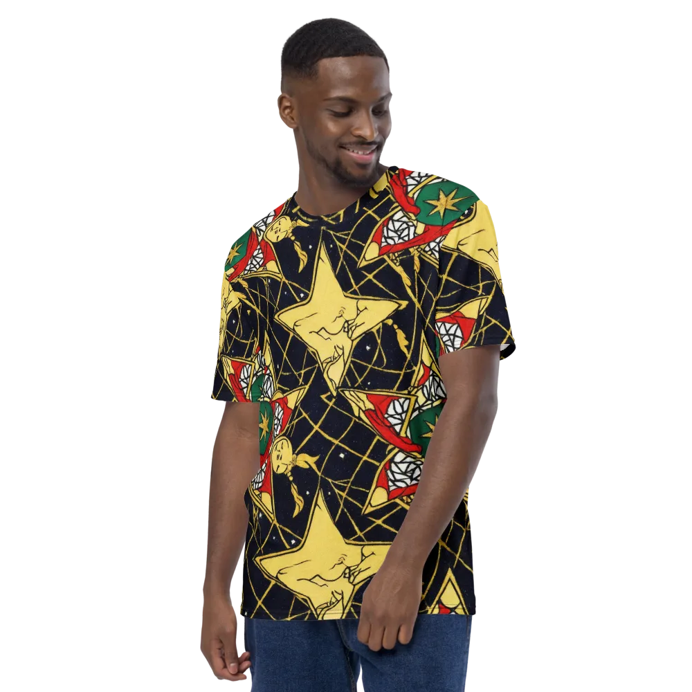Midnight Starlets on Men's Crew Neck T-Shirt — Left