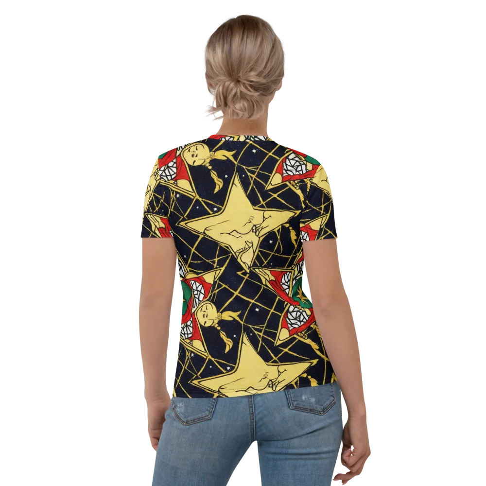 Midnight Starlets on Women's Crew Neck T-Shirt — Back