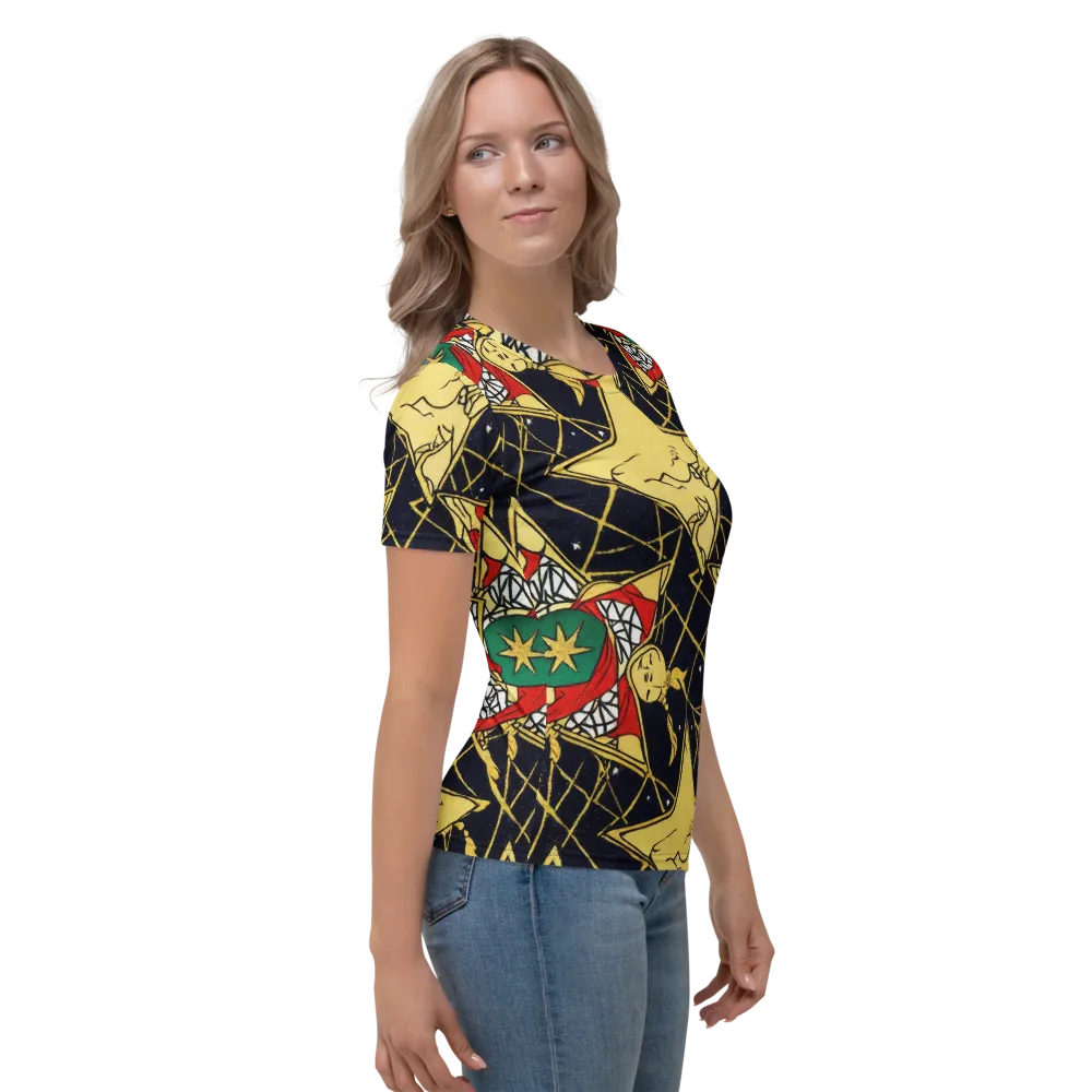 Midnight Starlets on Women's Crew Neck T-Shirt — Right