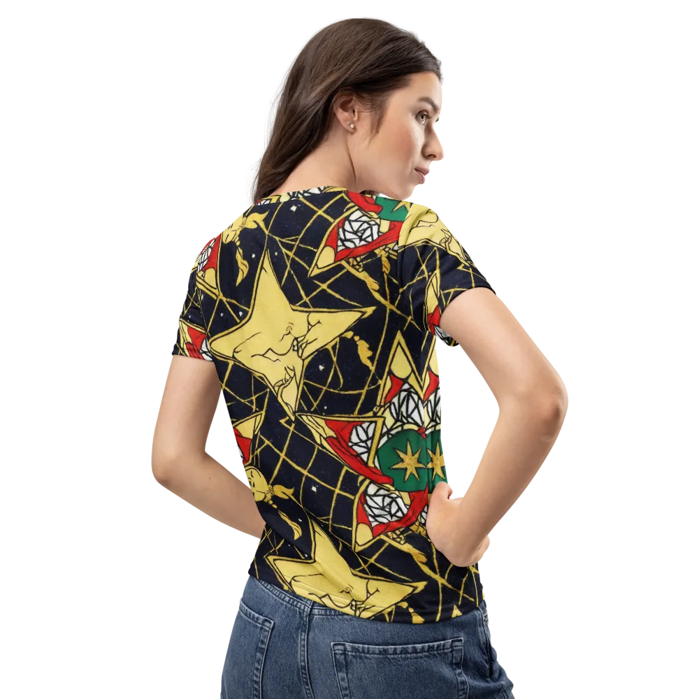 Midnight Starlets on Women's Crew Neck T-Shirt — Back