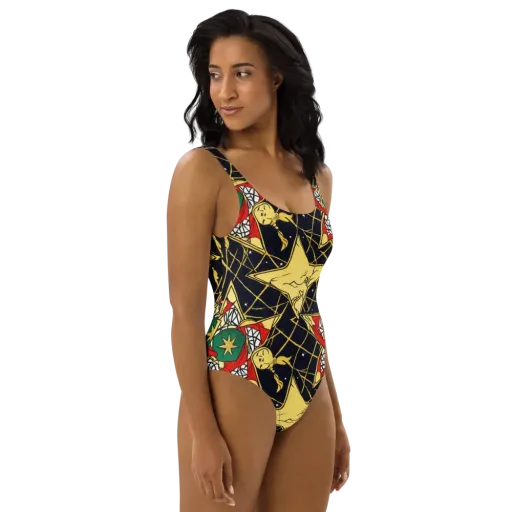 Midnight Starlets on a One-Piece Swimsuit