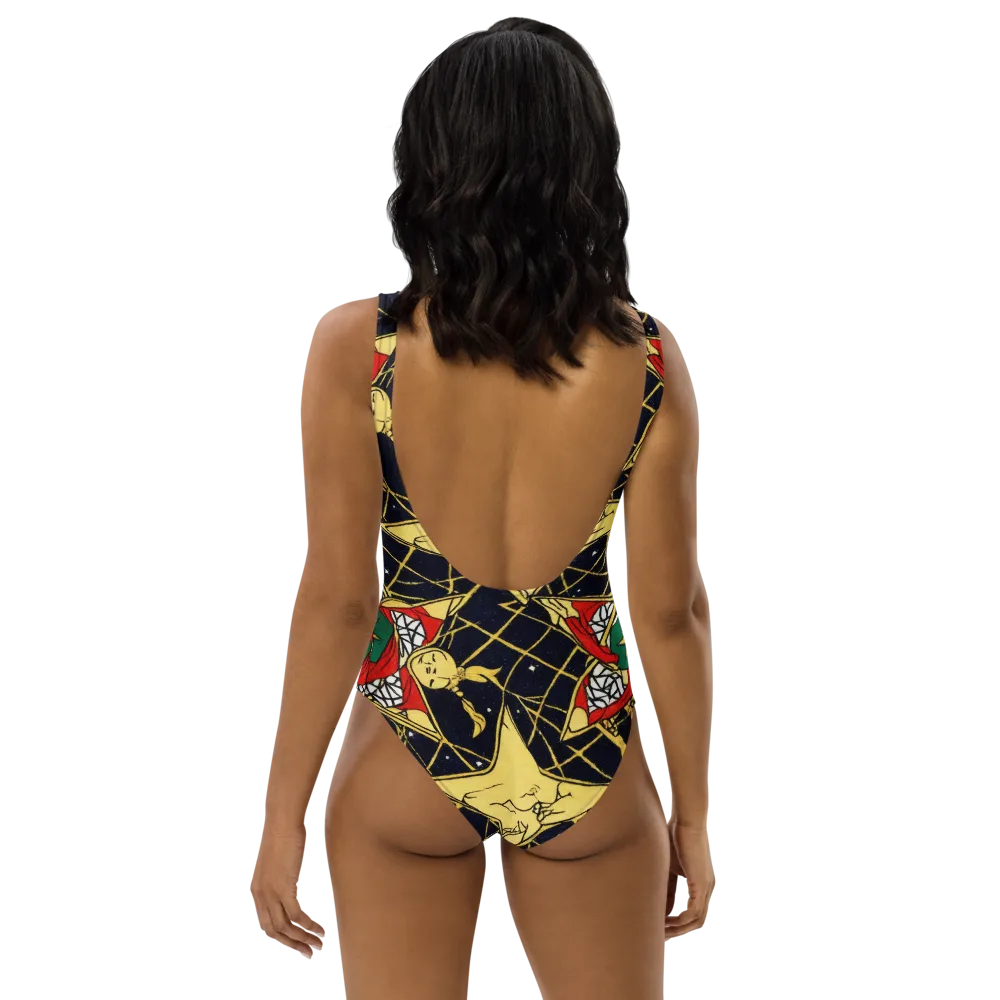 Midnight Starlets on One-Piece Swimsuit — Back