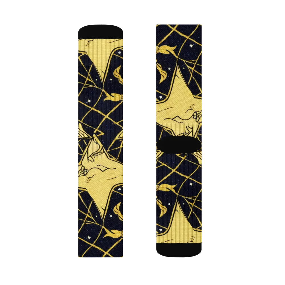 Midnight Starlets on Socks — Right Sock