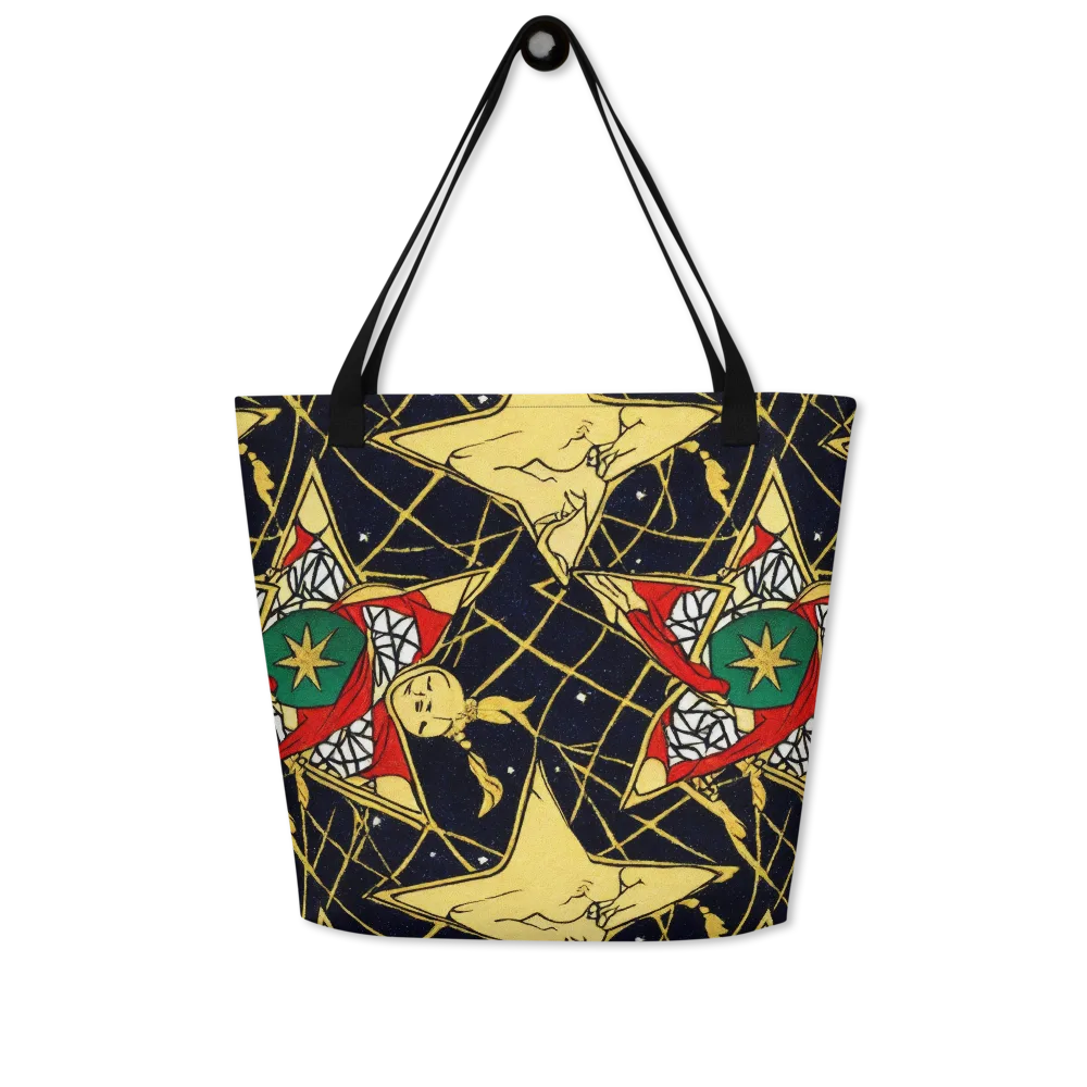 Midnight Starlets on Large Tote Bag W/ Pocket — Front