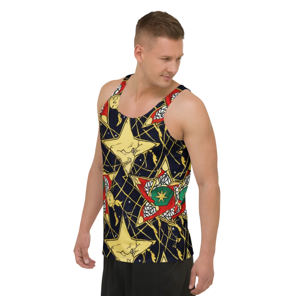 Midnight Starlets on Men's Tank Top — Left Front