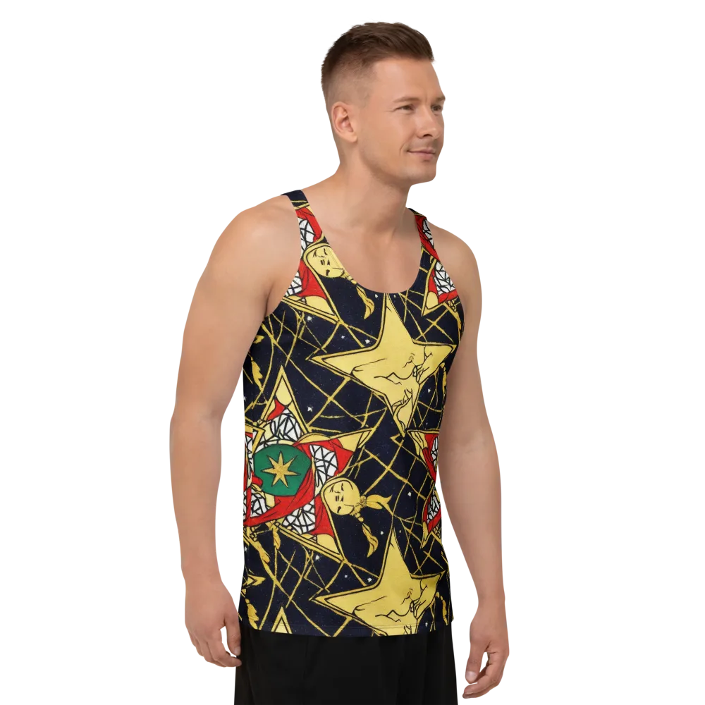 Midnight Starlets on Men's Tank Top — Right Front