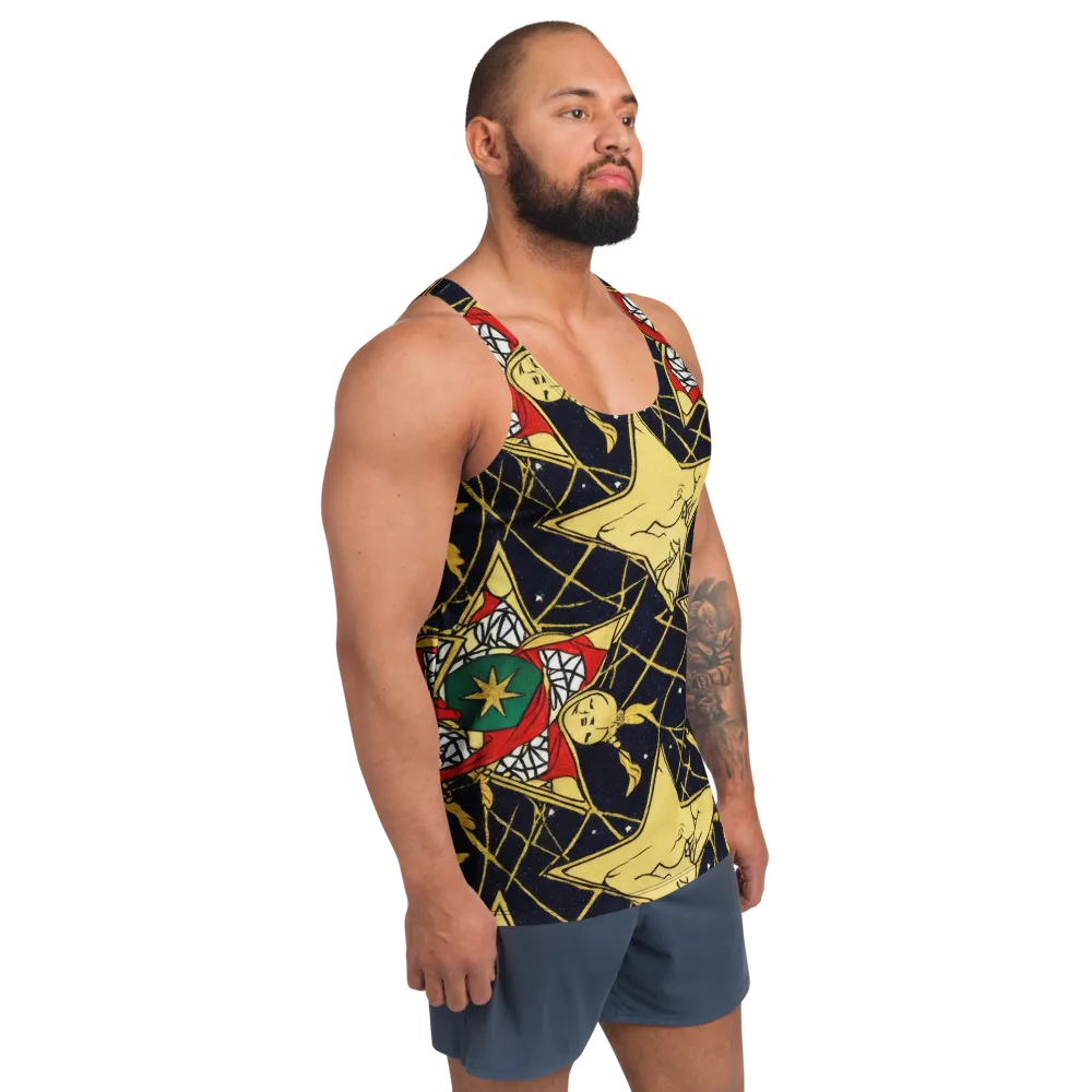 Midnight Starlets on Men's Tank Top — Right Front
