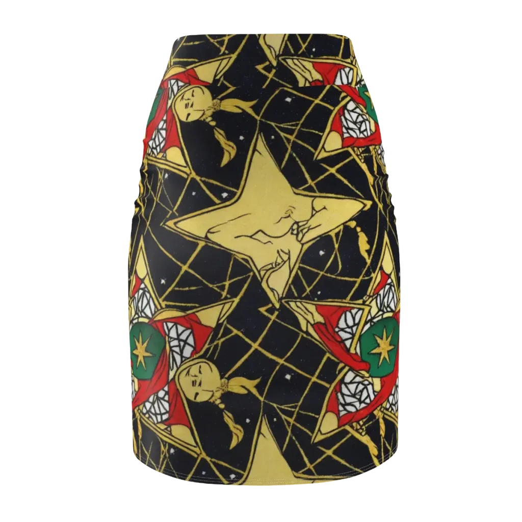 Midnight Starlets on Pencil Skirt — Back