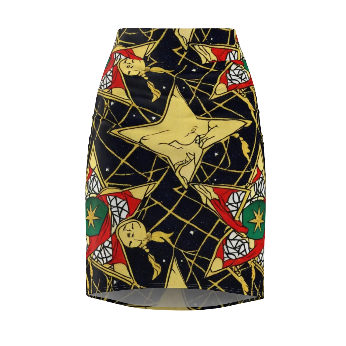 Midnight Starlets on Pencil Skirt — Front