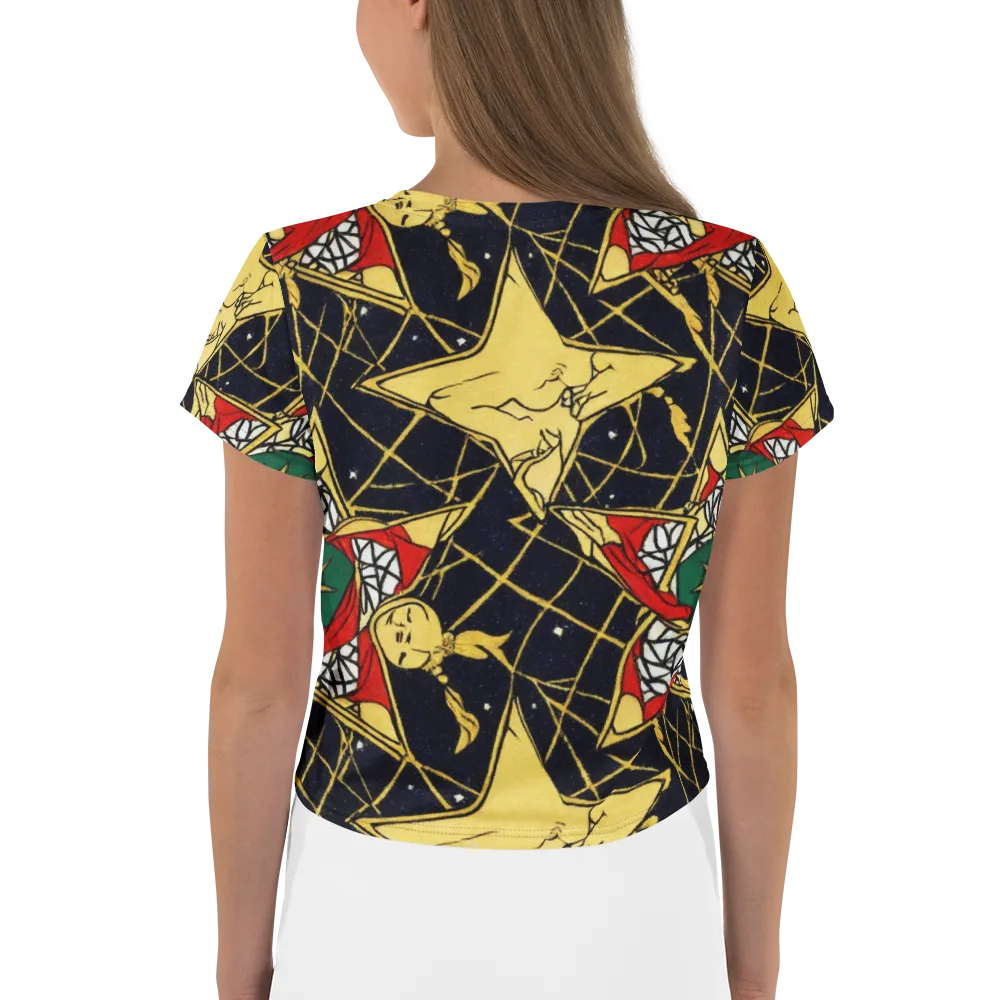 Midnight Starlets on Crop Tee — Back