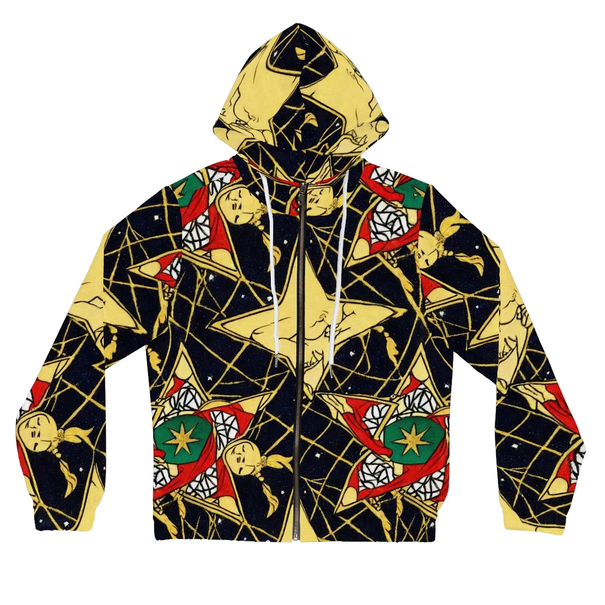 Midnight Starlets on Women's Full-Zip Hoodie — Front