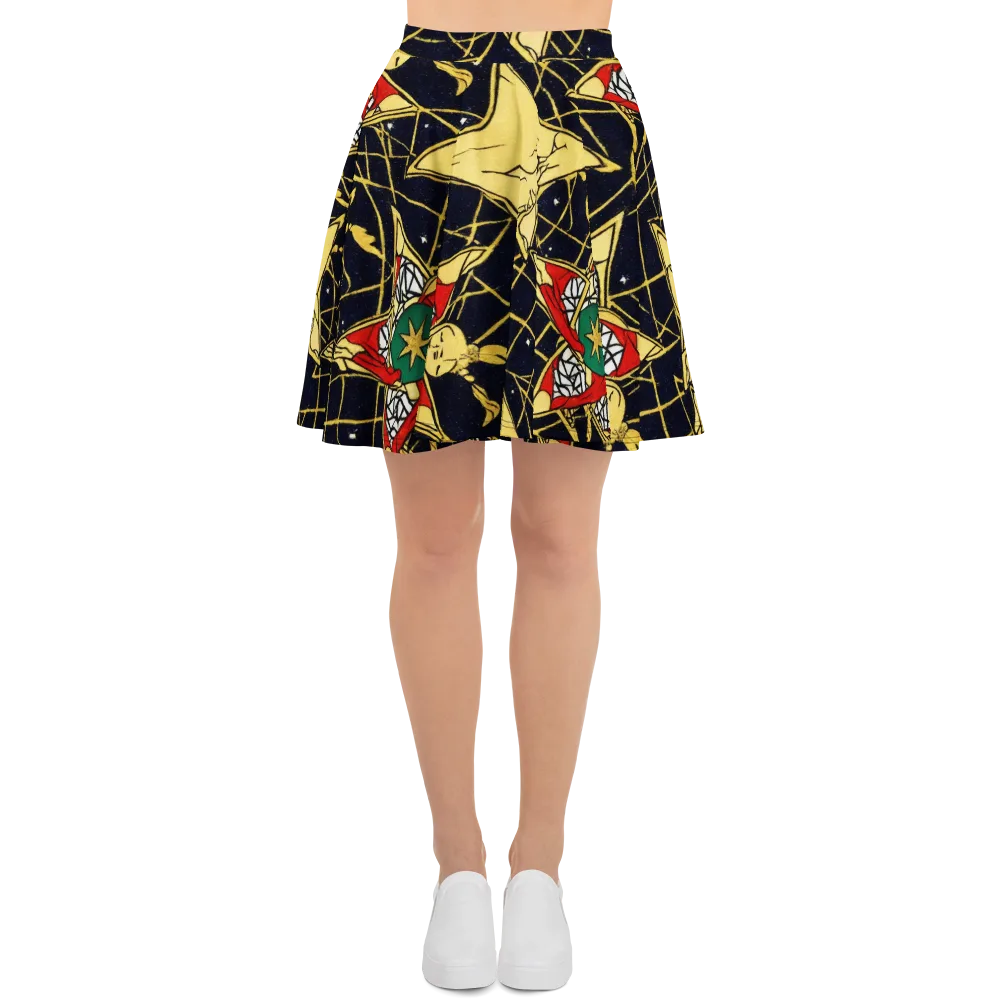 Midnight Starlets on Skater Skirt — Front