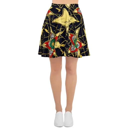 Midnight Starlets on a Skater Skirt
