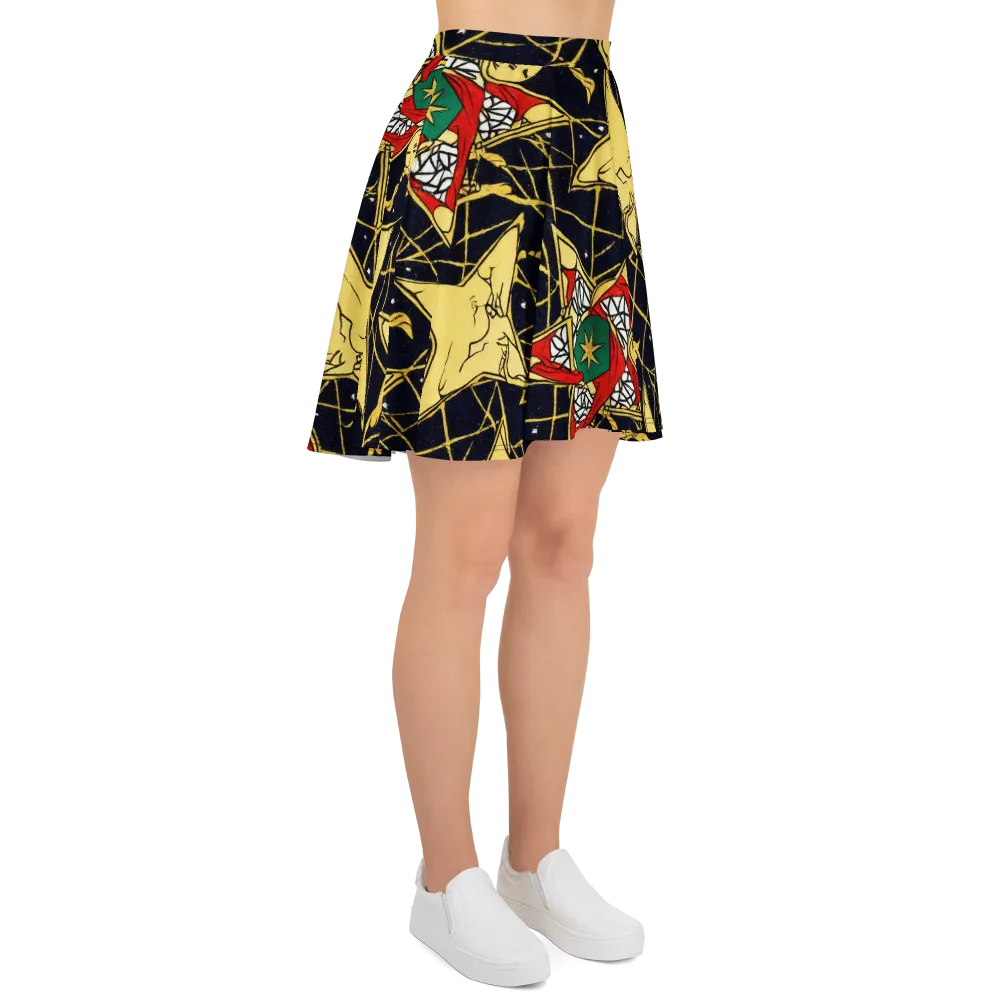 Midnight Starlets on Skater Skirt — Right