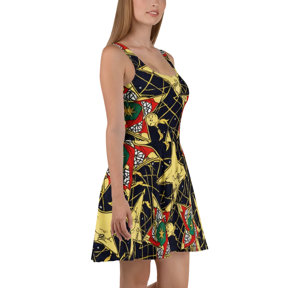 Midnight Starlets on Skater Dress — Right