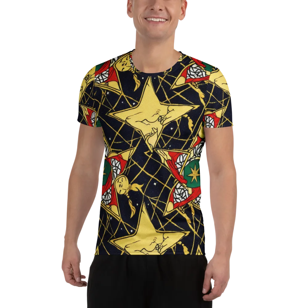 Midnight Starlets on Men's Athletic T-Shirt — Front