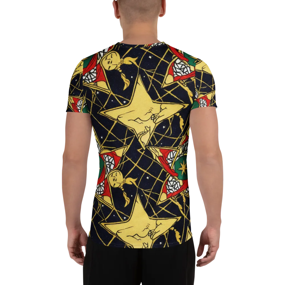 Midnight Starlets on Men's Athletic T-Shirt — Back