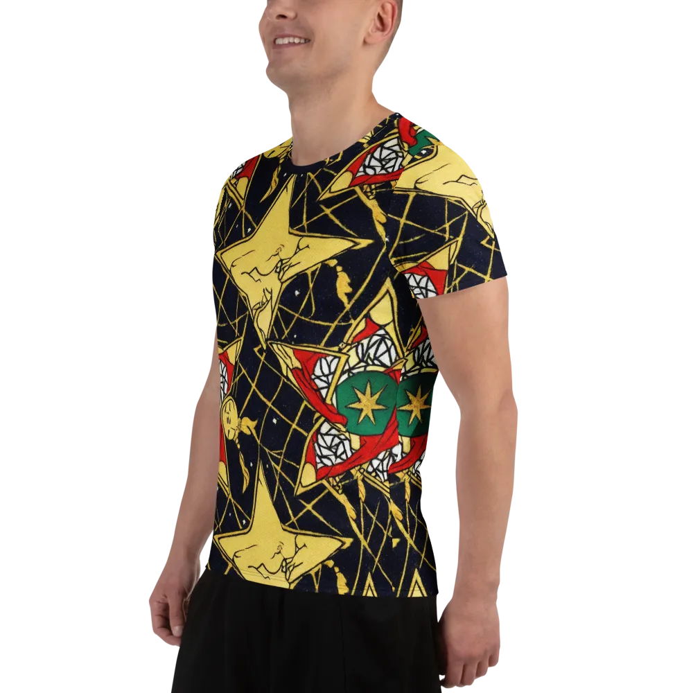 Midnight Starlets on Men's Athletic T-Shirt — Left