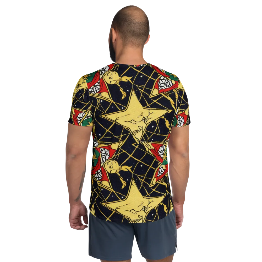 Midnight Starlets on Men's Athletic T-Shirt — Back